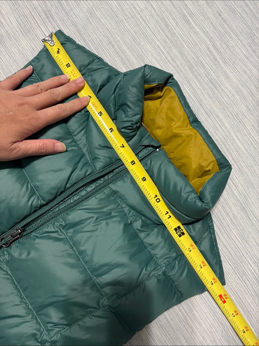 REI Co-op 650 Down Vest Womens Large Teal Green Mustard Yellow Puffer Full Zip - Picture 6 of 14